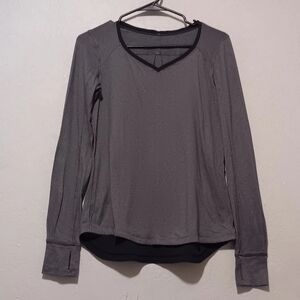 Lululemon‎ Women Race Me Long Sleeve Athletic Top Charcoal Sz8M